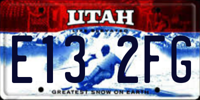 UT license plate E132FG