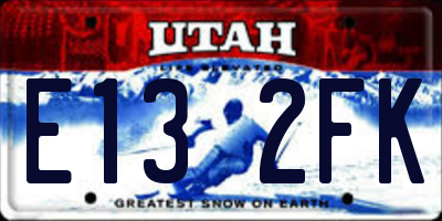 UT license plate E132FK
