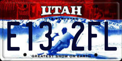 UT license plate E132FL