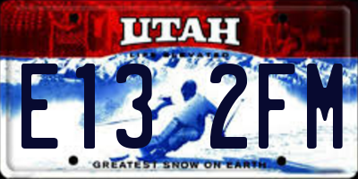 UT license plate E132FM