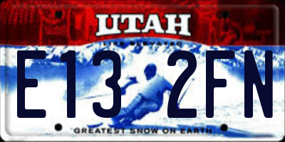 UT license plate E132FN