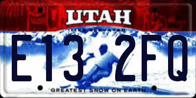 UT license plate E132FQ