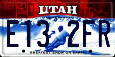 UT license plate E132FR