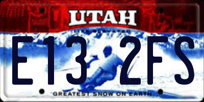 UT license plate E132FS