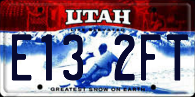 UT license plate E132FT