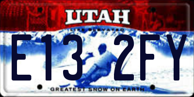 UT license plate E132FY