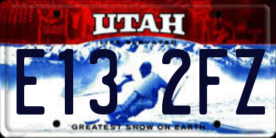 UT license plate E132FZ