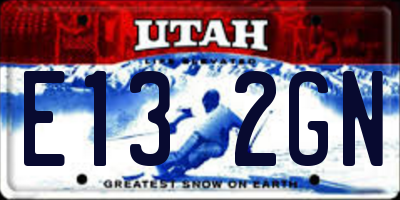 UT license plate E132GN