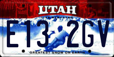 UT license plate E132GV
