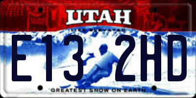 UT license plate E132HD