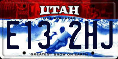 UT license plate E132HJ