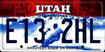 UT license plate E132HL