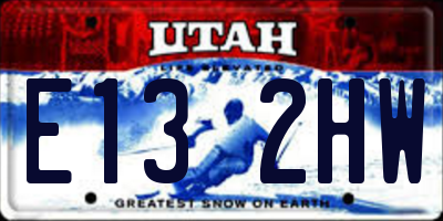 UT license plate E132HW