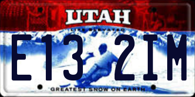 UT license plate E132IM