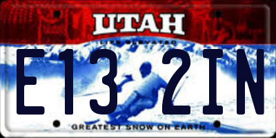 UT license plate E132IN