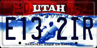 UT license plate E132IR