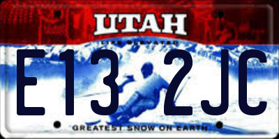 UT license plate E132JC
