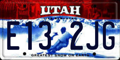 UT license plate E132JG