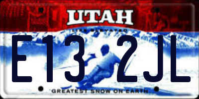 UT license plate E132JL