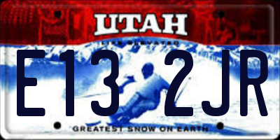 UT license plate E132JR