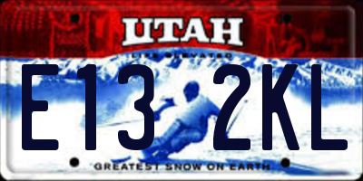 UT license plate E132KL