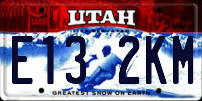 UT license plate E132KM