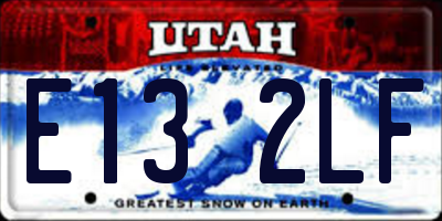 UT license plate E132LF