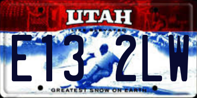 UT license plate E132LW