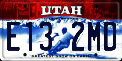 UT license plate E132MD