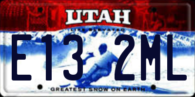 UT license plate E132ML