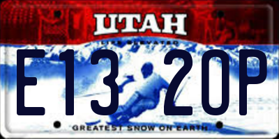 UT license plate E132OP