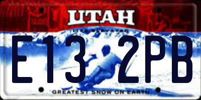 UT license plate E132PB