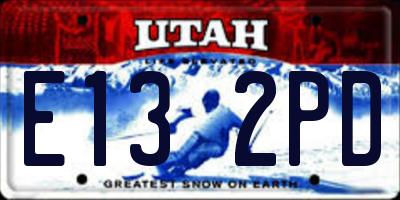 UT license plate E132PD