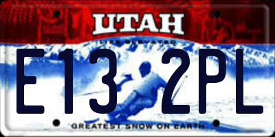 UT license plate E132PL