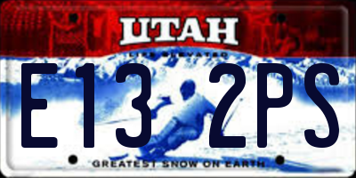 UT license plate E132PS