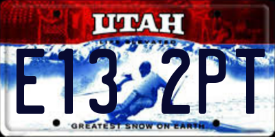UT license plate E132PT