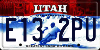 UT license plate E132PU