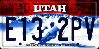 UT license plate E132PV