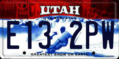 UT license plate E132PW