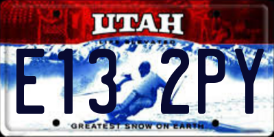 UT license plate E132PY