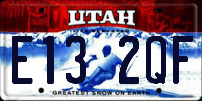 UT license plate E132QF