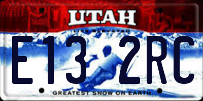 UT license plate E132RC