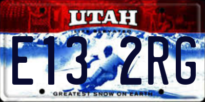 UT license plate E132RG