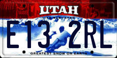 UT license plate E132RL
