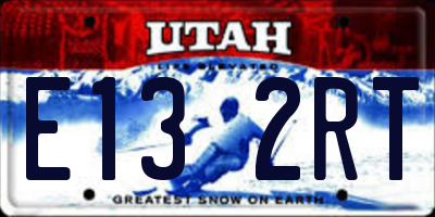 UT license plate E132RT