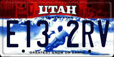 UT license plate E132RV