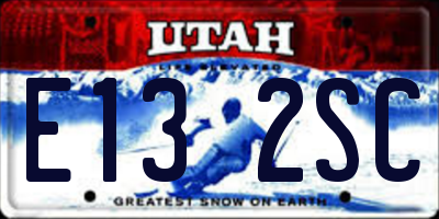 UT license plate E132SC