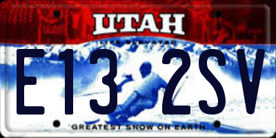 UT license plate E132SV