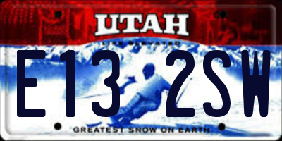 UT license plate E132SW