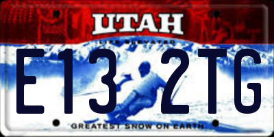 UT license plate E132TG